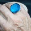 Anel em prata com quartzo azul hidrotermal